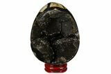 Septarian Dragon Egg Geode - Black Crystals #177398-1